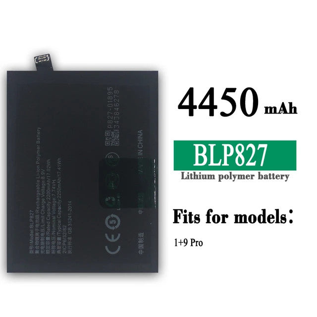 Batterie de remplacement pour OnePlus 9 Pro, BLP827 Batterie de remplacement pour OnePlus 9 Pro, BLP827